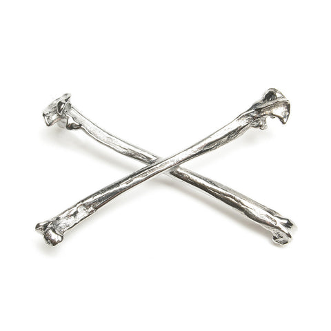 Crossbones Brooch Black Rhodium