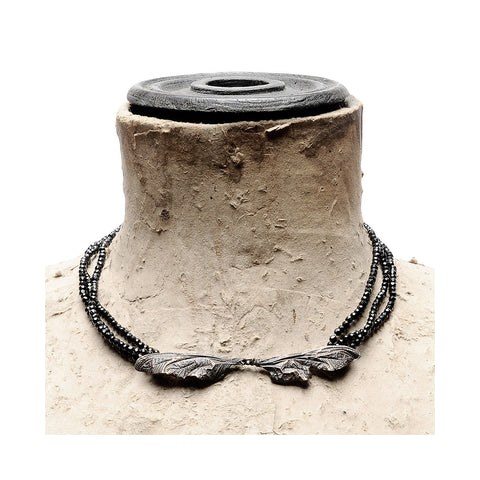 Dragonfly Wings Necklace Black Garnet