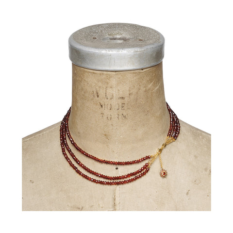 Three Strand Garnet Necklace