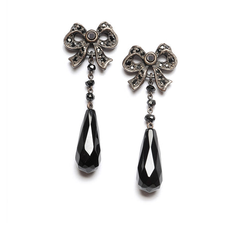 Little Bow Studs with Onyx