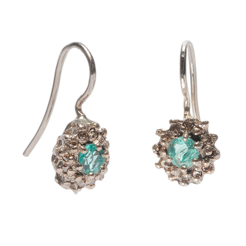 Mourning Earrings Emerald