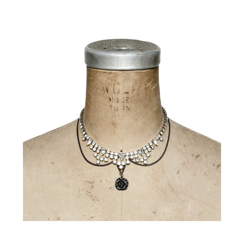 Rhinestone Necklace Rose
