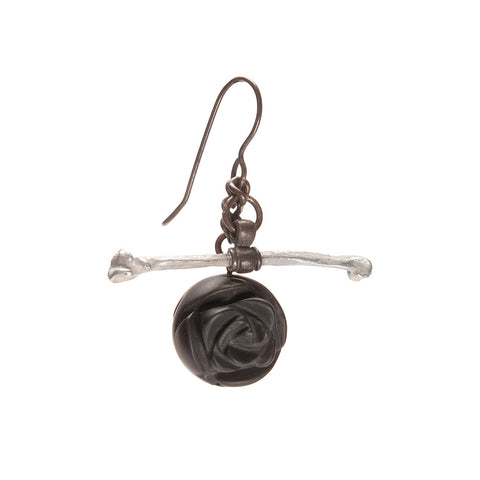 Rose Onyx Earring with Bone