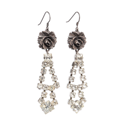 Rose & Diamond Earrings