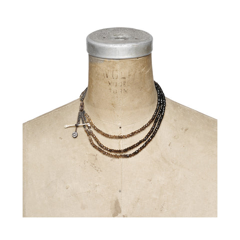 Three Strand Smoky Quartz Necklace