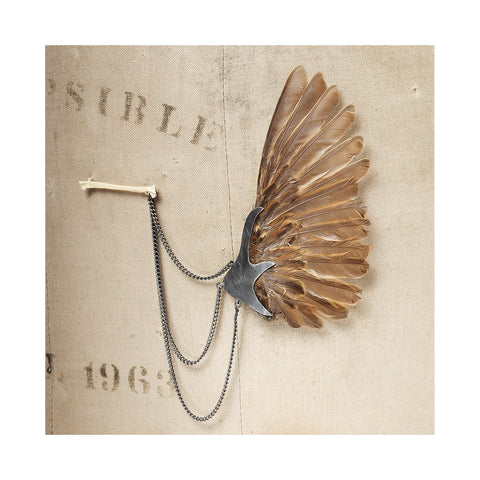 Sparrow Wing Brooch Brown