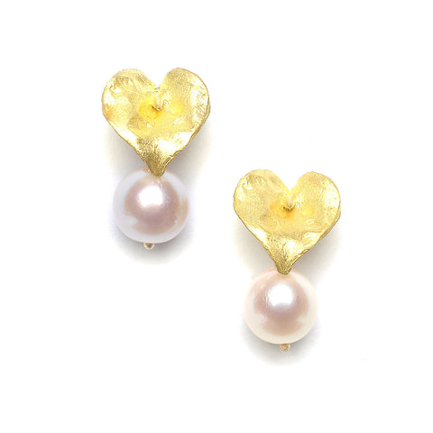 Lily Studs Gold Pearl