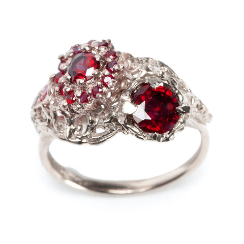 Deco Ring White Gold Ruby