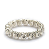 Skull Rosary Ring White Gold Black Diamond