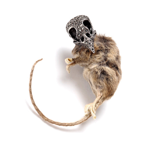 Sparrow Mouse Brooch