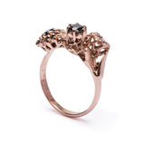 My Three Engagements Ring Rose Gold Black Diamond