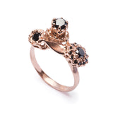 My Three Engagements Ring Rose Gold Black Diamond