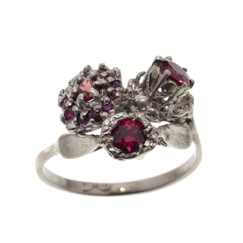 My Three Engagements Ring Variation White Gold Ruby