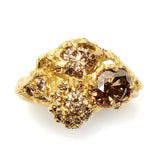 Triple Cluster Ring Cognac