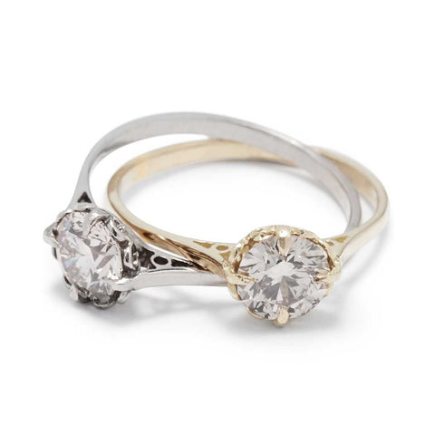 Double Victorian Solitaire Ring Diamond
