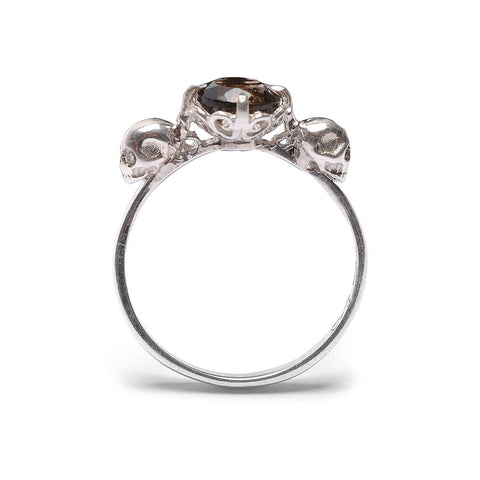 Victorian Solitaire Ring with Skulls