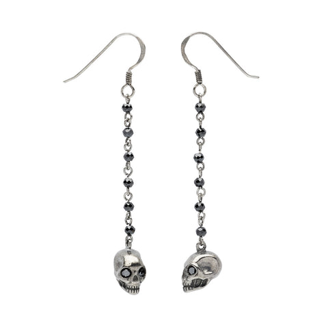 Medium Skull Rosary Earrings