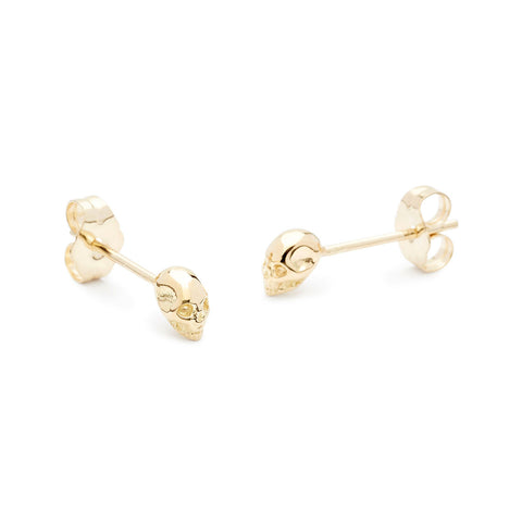 Tiny Skulls Studs 18ct Gold